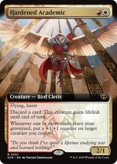 Hardened Academic (Extended Art) (Secrets of Strixhaven) Light Play