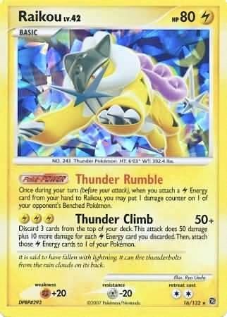 Raikou - 16/132 (Cracked Ice Holo) (Miscellaneous Cards & Products) Damaged / Poor Holofoil