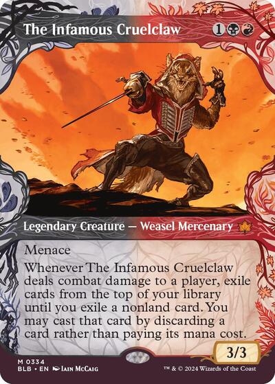 The Infamous Cruelclaw (Showcase) (Bloomburrow) Light Play Foil
