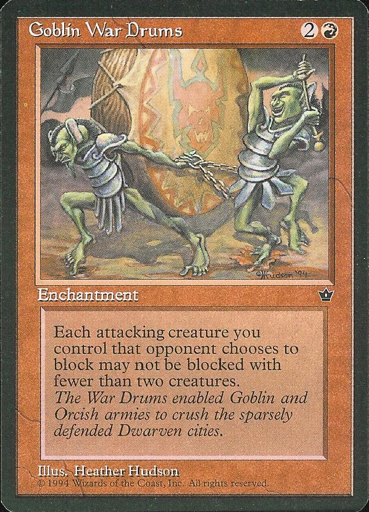 Goblin War Drums (Hudson) (Fallen Empires) Light Play