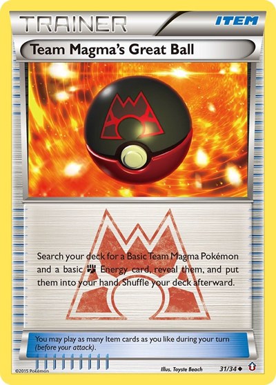 Team Magma's Great Ball (Double Crisis) Heavy Play Reverse Holofoil