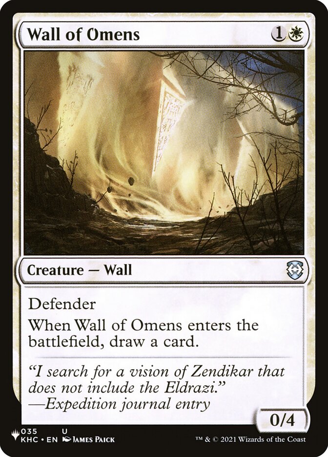Wall of Omens (KHC) (The List) Light Play