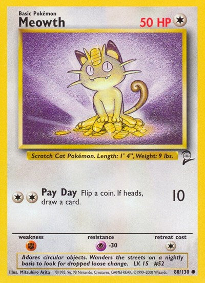 Meowth (Base Set 2) Light Play
