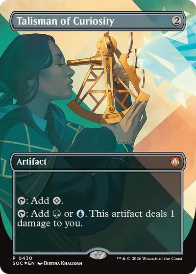 Talisman of Curiosity (Borderless) (Commander: Secrets of Strixhaven) Light Play Foil