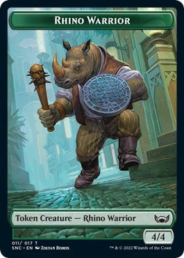 Rhino Warrior Token (Streets of New Capenna) Light Play