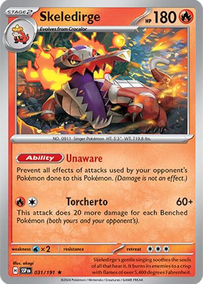 Skeledirge (SV08: Surging Sparks) Light Play Reverse Holofoil