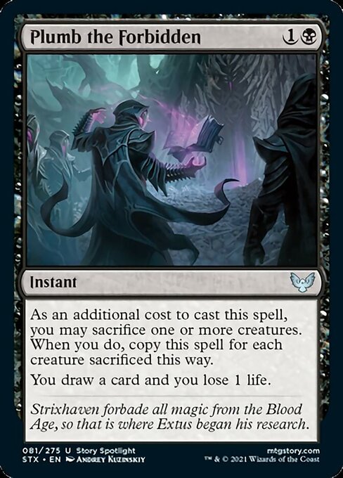 Plumb the Forbidden (Strixhaven) Light Play Foil