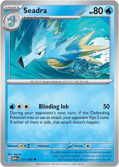 Seadra (Scarlet and Violet: 151) Light Play Reverse Holofoil