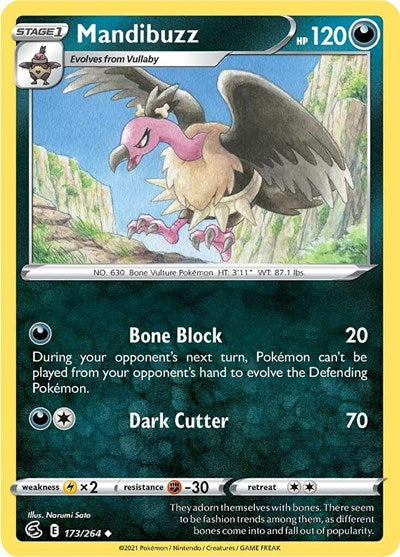 Mandibuzz (SWSH08: Fusion Strike) Light Play Reverse Holofoil