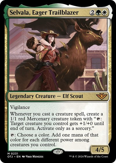 Selvala, Eager Trailblazer (Outlaws of Thunder Junction) Light Play Foil