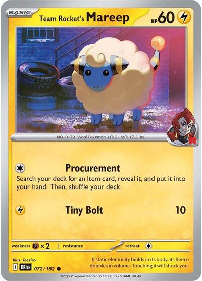 Team Rocket's Mareep (SV10: Destined Rivals) Light Play
