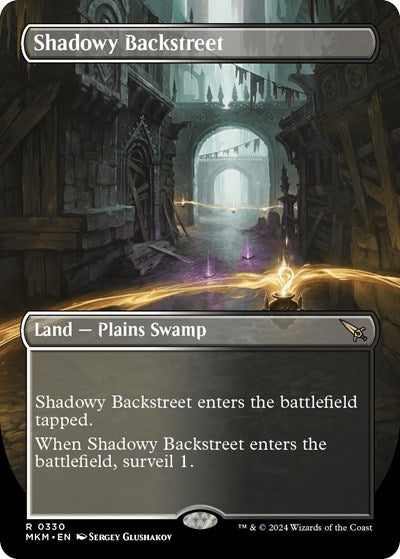 Shadowy Backstreet (Borderless) (Murders at Karlov Manor) Light Play Foil