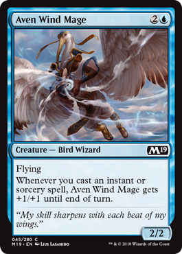 Aven Wind Mage (Magic 2019 Core Set) Light Play