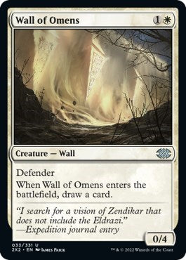Wall of Omens (Double Masters 2022) Light Play Foil