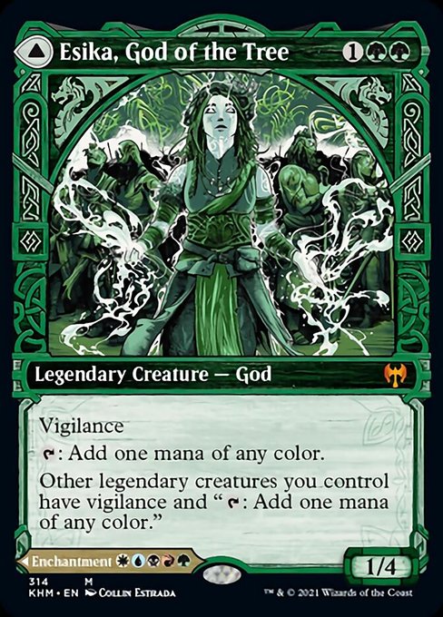 Esika, God of the Tree / The Prismatic Bridge (Showcase) (Kaldheim) Light Play