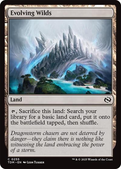 Evolving Wilds (Tarkir: Dragonstorm) Light Play