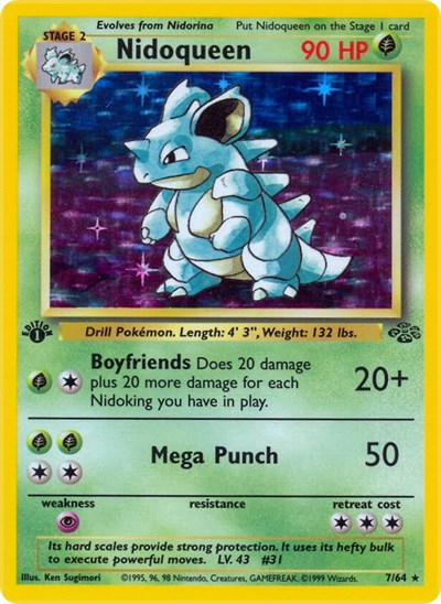 Nidoqueen (7) (Jungle) Medium Play Holofoil Unlimited