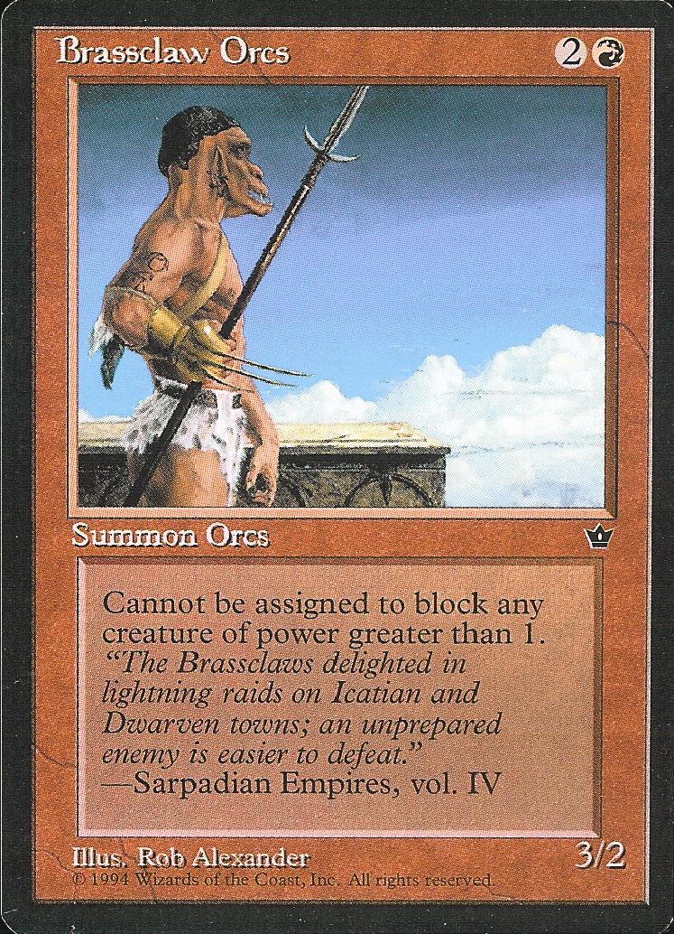 Brassclaw Orcs (Alexander) (Pike) (Fallen Empires) Light Play