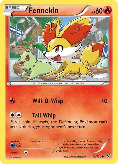 Fennekin (10) (XY - Fates Collide) Damaged / Poor