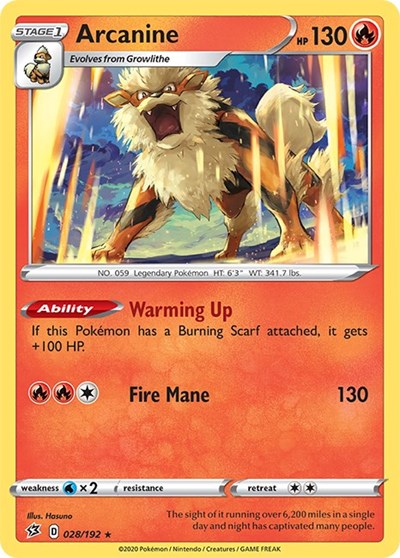 Arcanine (SWSH02: Rebel Clash) Light Play Reverse Holofoil