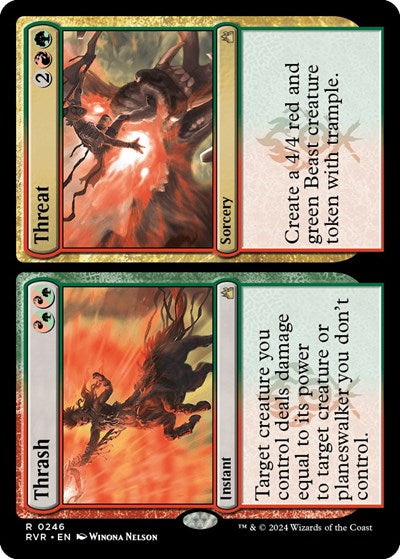 Thrash / Threat (Ravnica Remastered) Light Play Foil