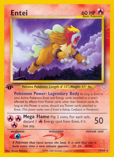 Entei (17) (Neo Revelation) Light Play 1st Edition