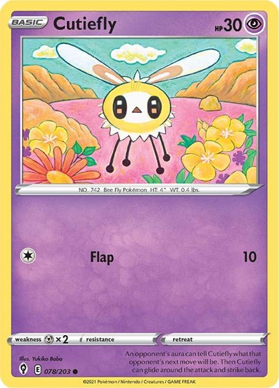Cutiefly (SWSH07: Evolving Skies) Light Play Reverse Holofoil