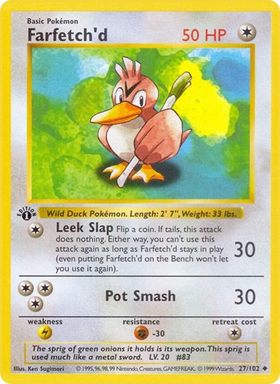 Farfetch'd (Base Set (Shadowless)) Near Mint 1st Edition