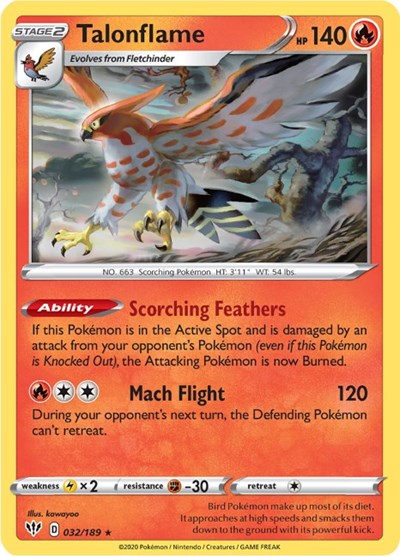 Talonflame (SWSH03: Darkness Ablaze) Light Play