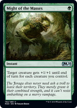 Might of the Masses (Magic 2020 Core Set) Light Play