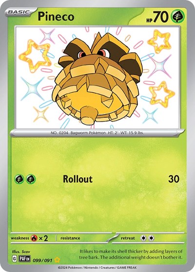 Pineco - 099 (SV: Paldean Fates) Light Play Holofoil
