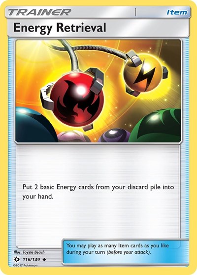 Energy Retrieval (SM Base Set) Damaged / Poor Reverse Holofoil
