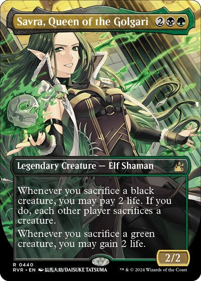 Savra, Queen of the Golgari (Anime Borderless) (Ravnica Remastered) Light Play Foil