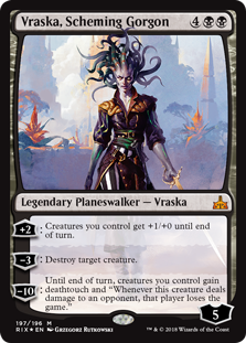 Vraska, Scheming Gorgon (Rivals of Ixalan) Damaged / Poor Foil