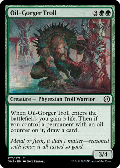 Oil-Gorger Troll (Phyrexia: All Will Be One) Light Play Foil