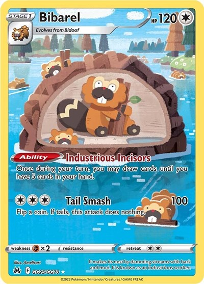 Bibarel (Crown Zenith: Galarian Gallery) Near Mint Holofoil