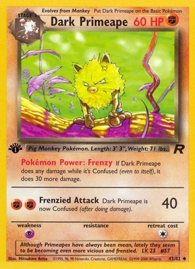 Dark Primeape (Team Rocket) Light Play Holofoil