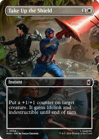 Take Up the Shield (Borderless) (Marvel Super Heroes) Light Play