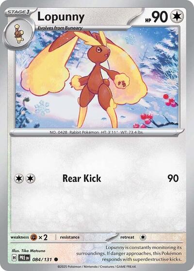 Lopunny (SV: Prismatic Evolutions) Light Play Reverse Holofoil