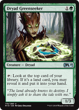 Dryad Greenseeker (Magic 2019 Core Set) Light Play