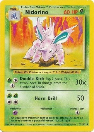 Nidorino (Base Set) Damaged / Poor