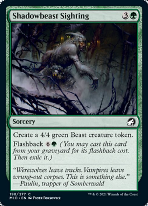 Shadowbeast Sighting (Innistrad: Midnight Hunt) Light Play