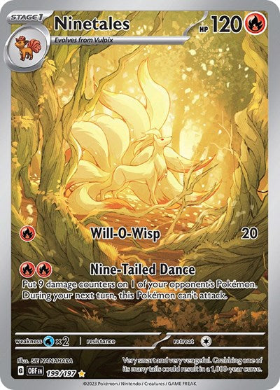 Ninetales -199 (Scarlet and Violet: Obsidian Flames) Near Mint Holofoil