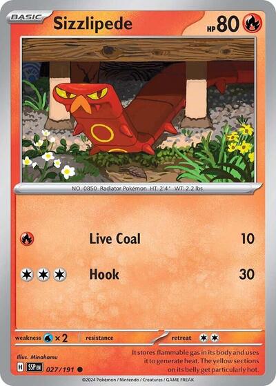Sizzlipede (SV08: Surging Sparks) Light Play Reverse Holofoil
