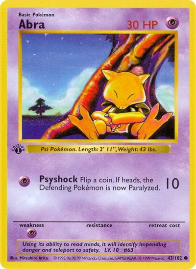 Abra (Base Set (Shadowless)) Light Play Unlimited