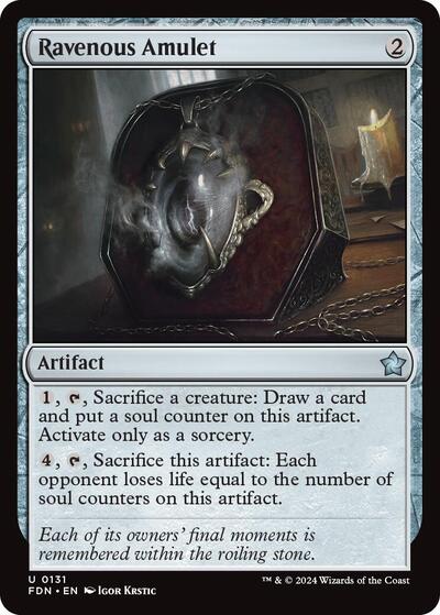 Ravenous Amulet (Foundations) Light Play Foil