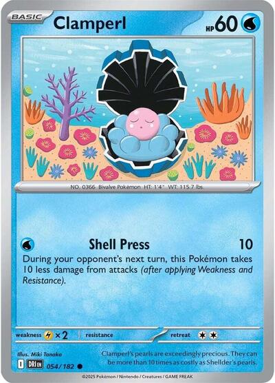 Clamperl - 054 (SV10: Destined Rivals) Light Play Reverse Holofoil