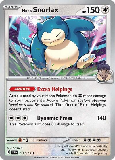 Hop's Snorlax (SV09: Journey Together) Light Play Holofoil