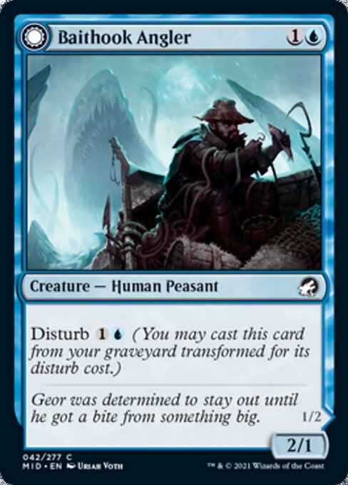 Baithook Angler / Hook-Haunt Drifter (Innistrad: Midnight Hunt) Light Play