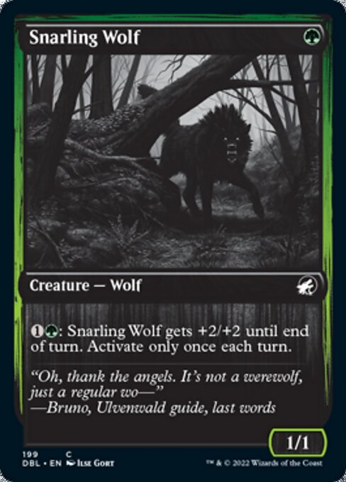 Snarling Wolf (199) (Innistrad: Double Feature) Light Play